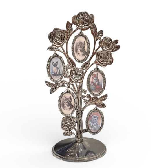 Vintage Silver Photo Tree with Roses - Picture 12 of 17
